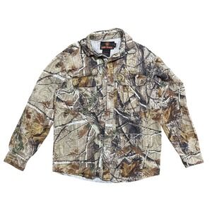 Game Winner Shirt Mens Medium Camo Realtree Button Down Hunting Long Sleeve‎